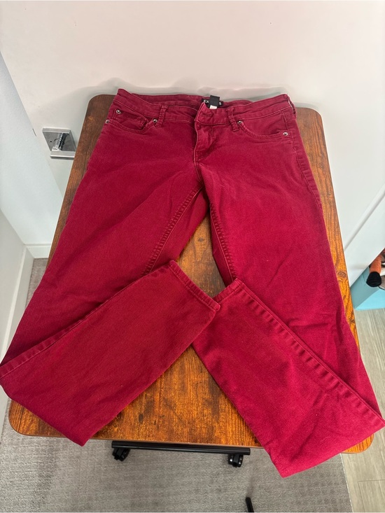 Express Denim - Express Women's Deep Red Skinny Jeans